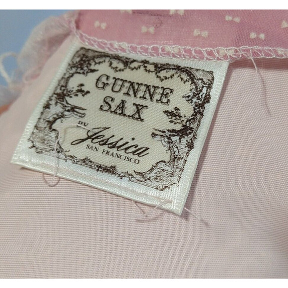 Gunne Sax Pink Swiss Dot Maxi Dress Size XS 5 Calico Vintage 70s Prairie - Picture 10 of 10